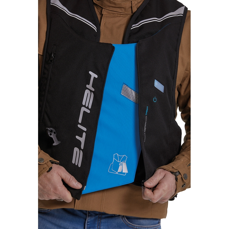 Helite Double Turtle Hivis drošības veste ar gaisa spilvenu, zaļa-dzeltena