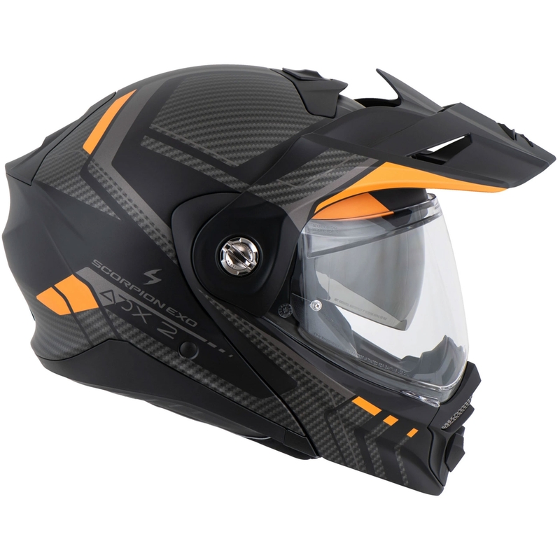 Flip-up motociklu ķivere Scorpion ADX-2 LEWIS matēta melna-oranža