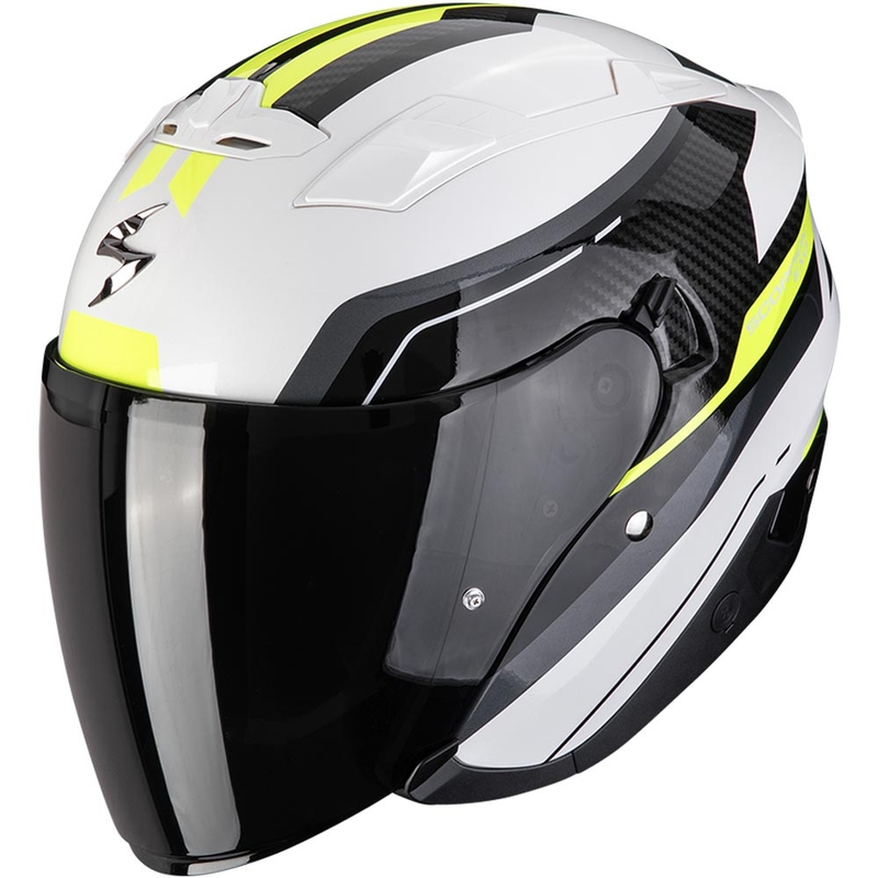 Atvērtā moto ķivere Scorpion EXO-230 Hipe balta-melna-fluo dzeltena