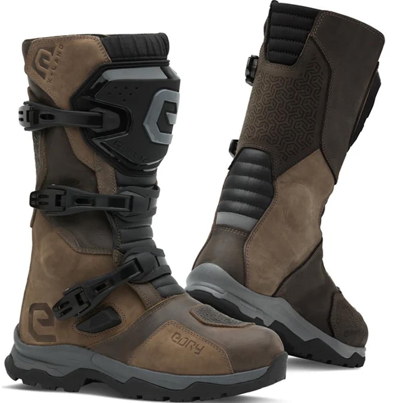 Eleveit X Land ADV E-Dry motocikla zābaki brūni