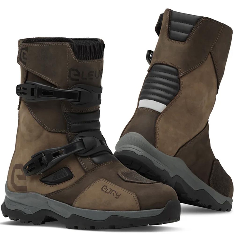 Eleveit X Land ADV Low E-Dry motocikla zābaki brūni