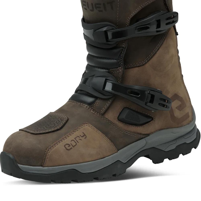 Eleveit X Land ADV Low E-Dry motocikla zābaki brūni