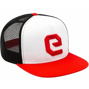 Eleveit cepures logotips balts-sarkans