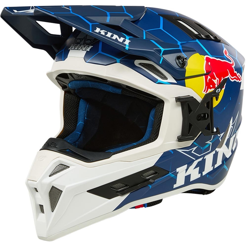 Motokrosa ķivere KINI Red Bull EXC zili balta