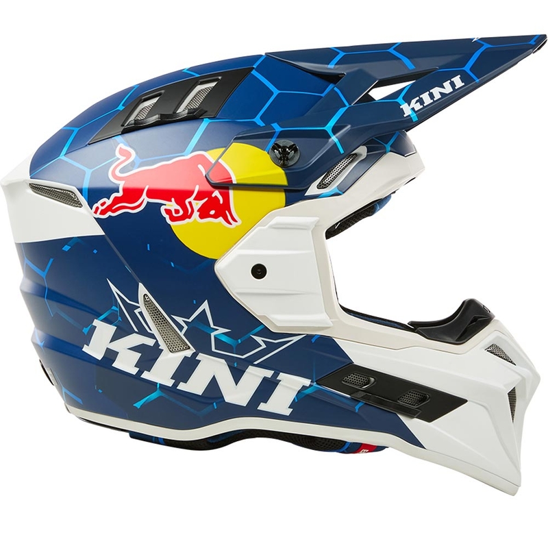 Motokrosa ķivere KINI Red Bull EXC zili balta