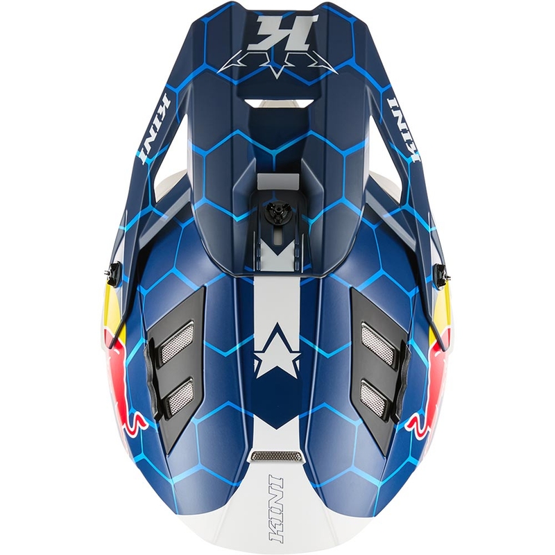 Motokrosa ķivere KINI Red Bull EXC zili balta