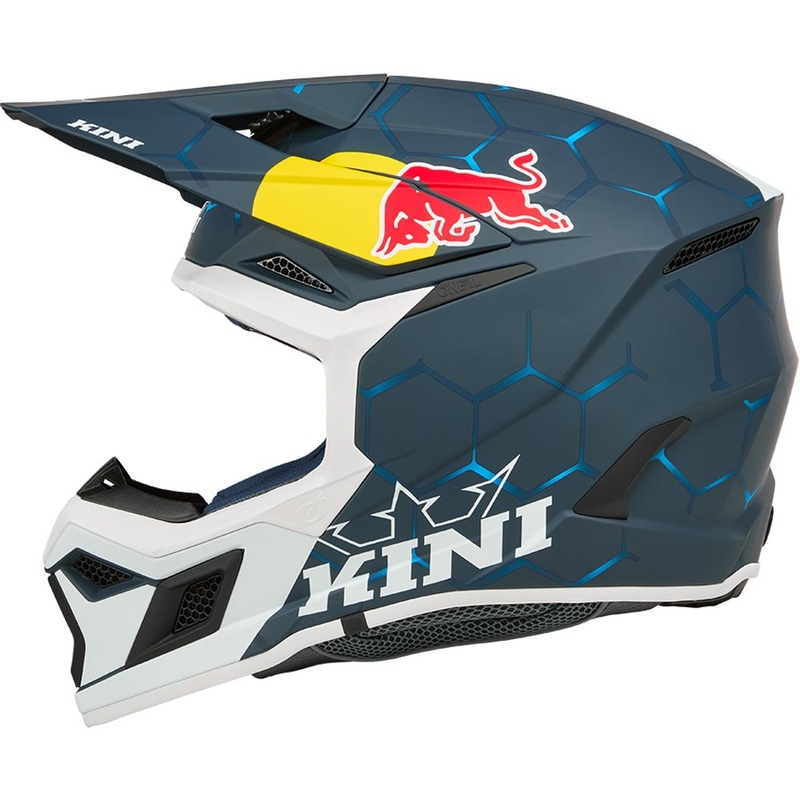 Motokrosa ķivere KINI Red Bull MX3 1.0 zila-balta