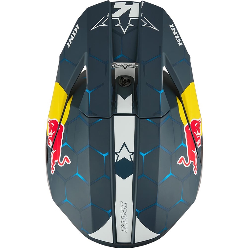 Motokrosa ķivere KINI Red Bull MX3 1.0 zila-balta
