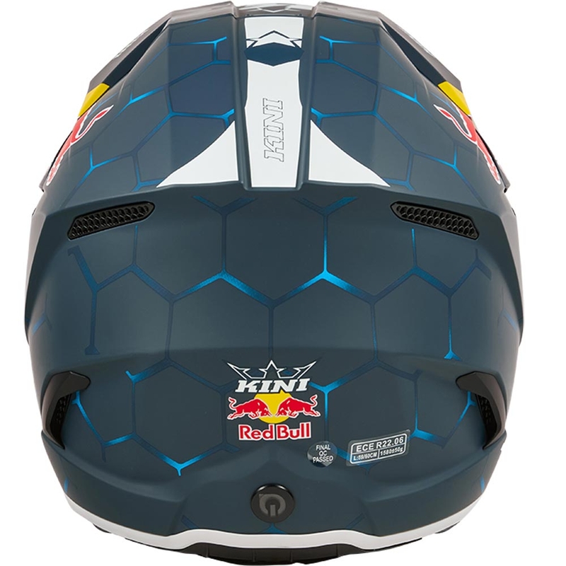 Motokrosa ķivere KINI Red Bull MX3 1.0 zila-balta