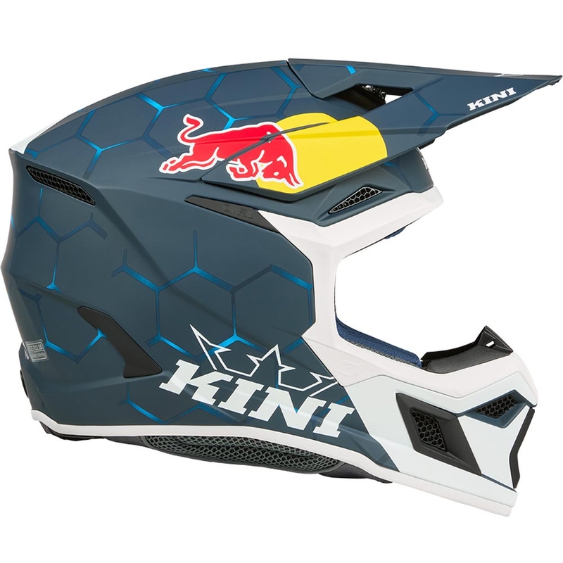 Motokrosa ķivere KINI Red Bull MX3 1.0 zila-balta