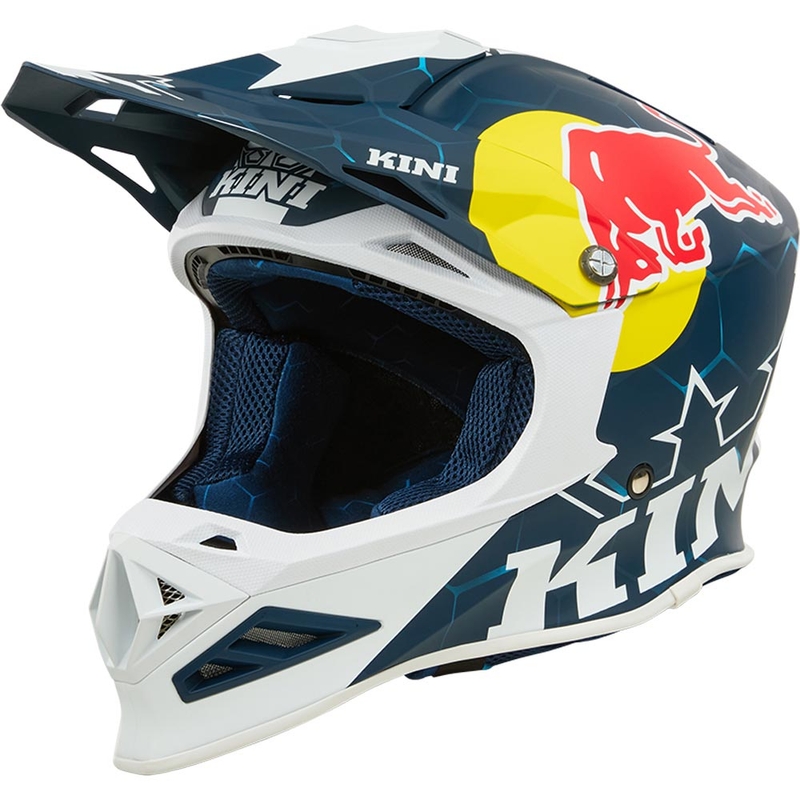 Motokrosa ķivere KINI Red Bull MXC1 1.0 zila-balta