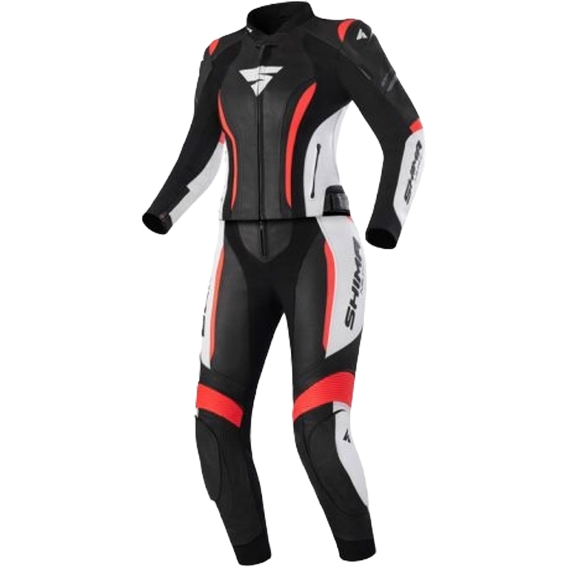 Sieviešu kombinezons Shima Miura 2.0 Black-White-Fluo Red motociklam