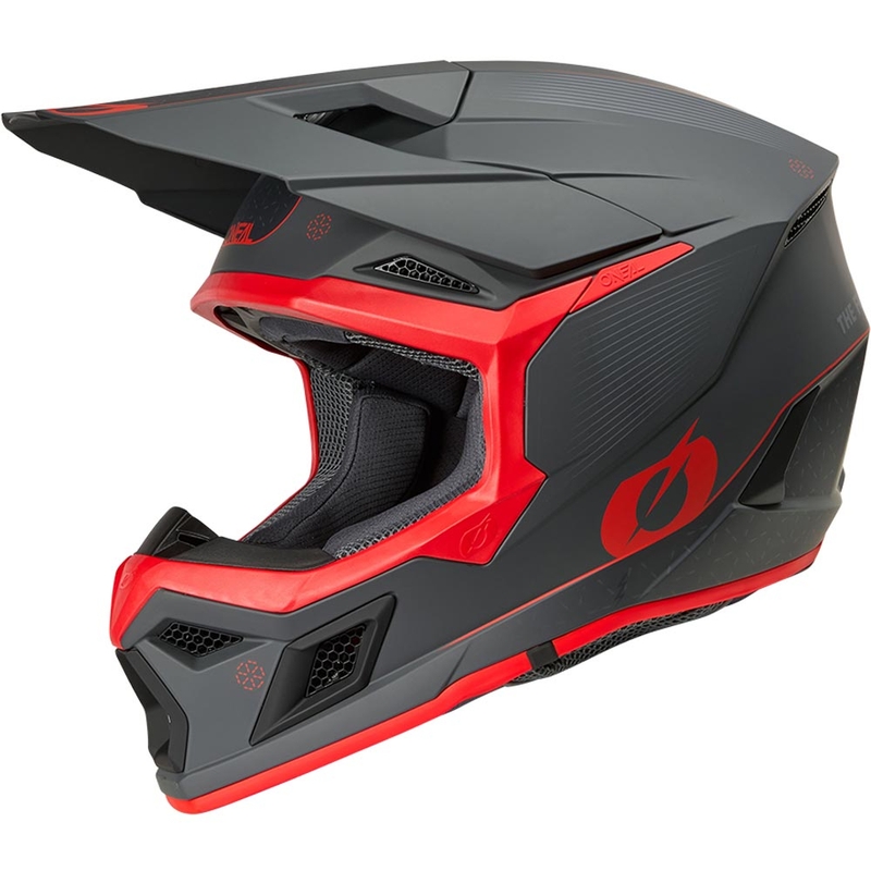 Motokrosa ķivere O´Neal 3SRS E-stroke matēta pelēka-sarkana