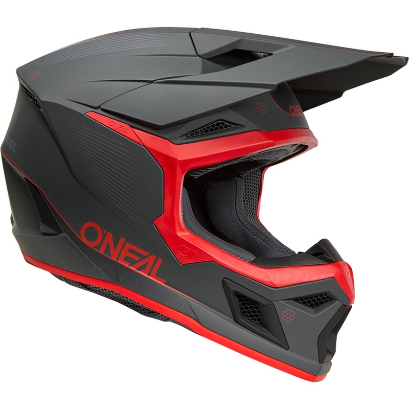 Motokrosa ķivere O´Neal 3SRS E-stroke matēta pelēka-sarkana