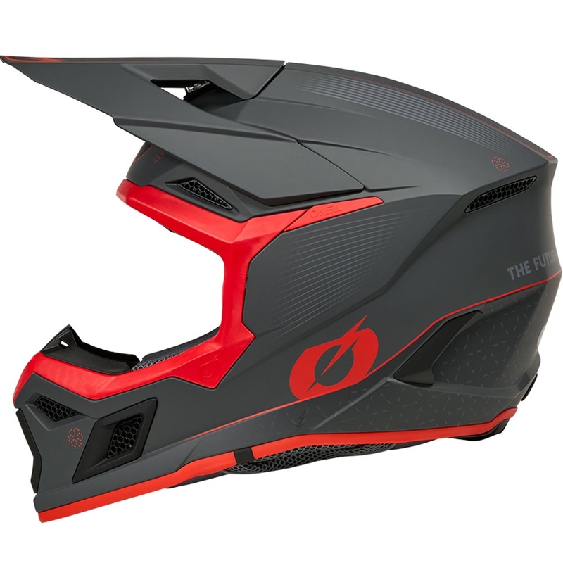 Motokrosa ķivere O´Neal 3SRS E-stroke matēta pelēka-sarkana