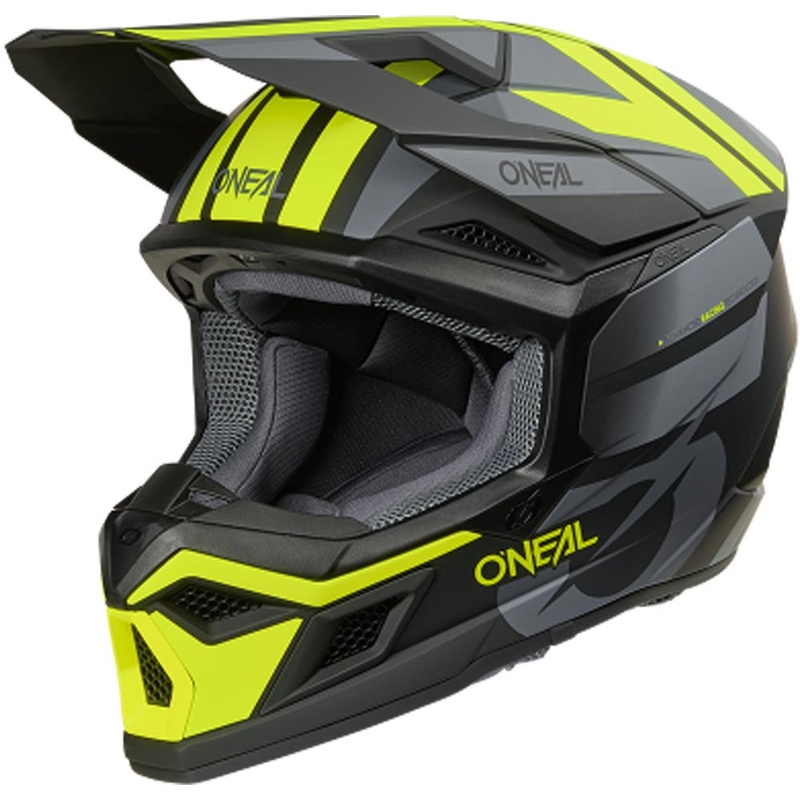 Motokrosa ķivere O´Neal 3SRS Ride matēta melna-pelēka-fluorēta dzeltena