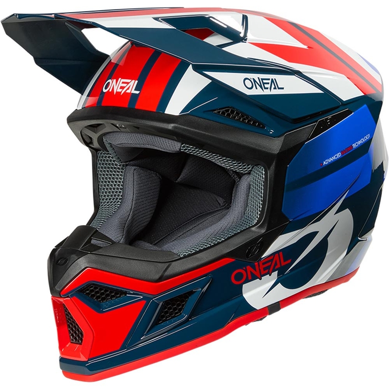 Motokrosa ķivere O´Neal 3SRS Ride zila-balta-sarkana