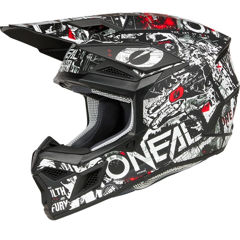 Motokrosa ķivere O´Neal 3SRS Attack matēta melna-balta