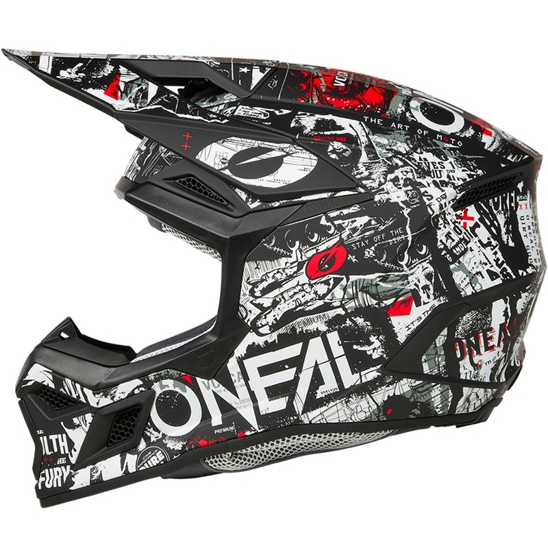 Motokrosa ķivere O´Neal 3SRS Attack matēta melna-balta