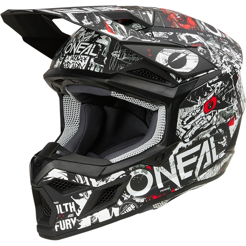 Motokrosa ķivere O´Neal 3SRS Attack matēta melna-balta