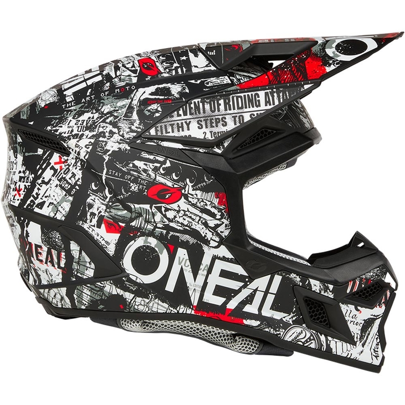 Motokrosa ķivere O´Neal 3SRS Attack matēta melna-balta