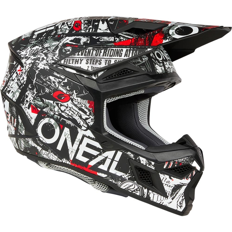 Motokrosa ķivere O´Neal 3SRS Attack matēta melna-balta