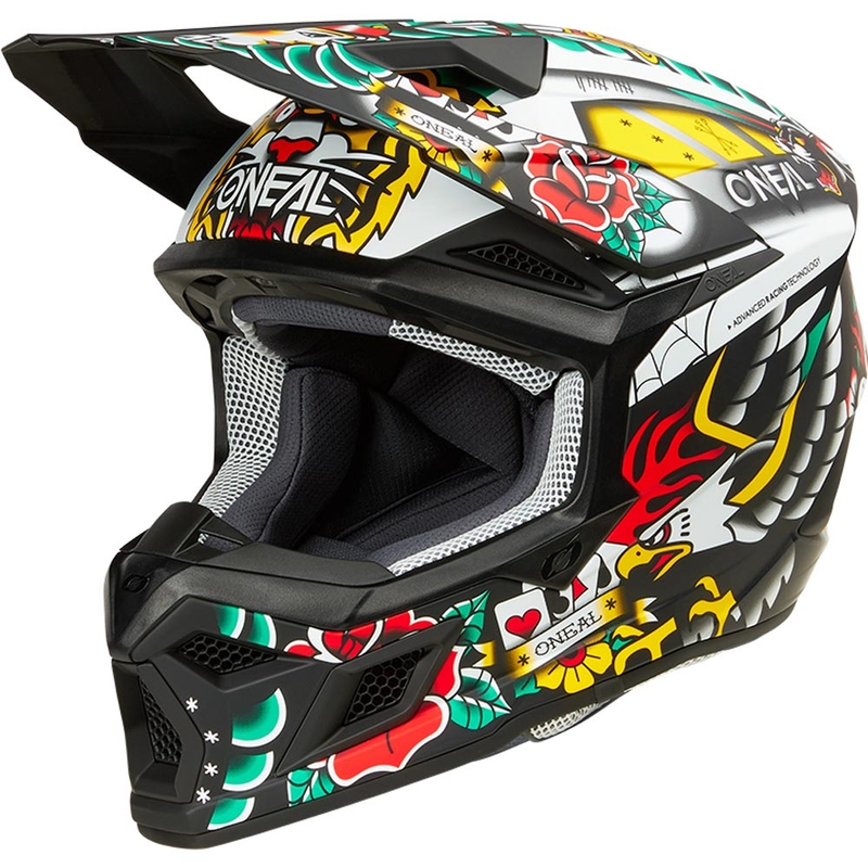 Bērnu motokrosa ķivere O'Neal 3SRS Inked daudzkrāsaina