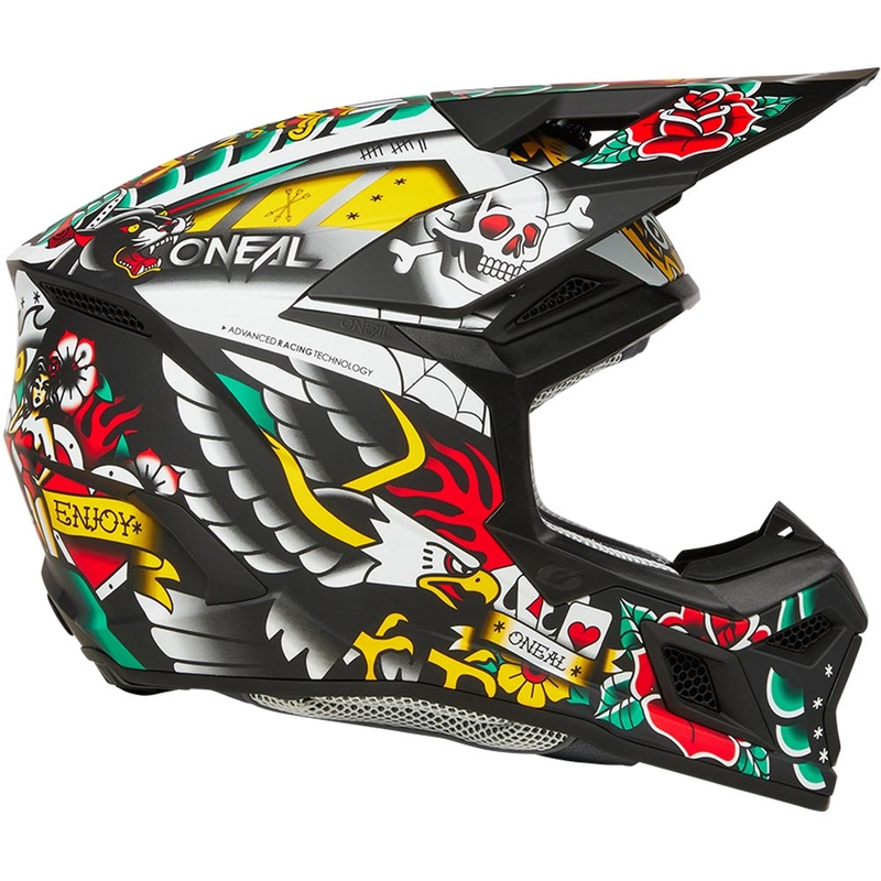 Bērnu motokrosa ķivere O'Neal 3SRS Inked daudzkrāsaina