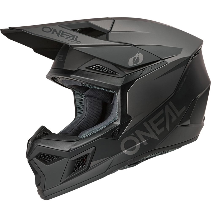 Motokrosa ķivere O´Neal 3SRS Solid matēta melna-pelēka