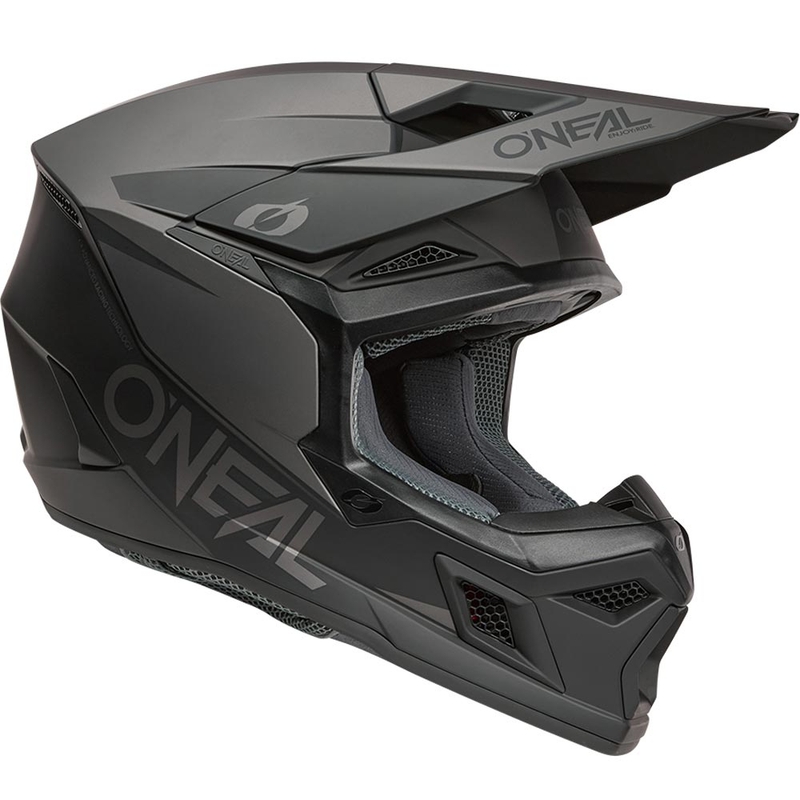 Motokrosa ķivere O´Neal 3SRS Solid matēta melna-pelēka
