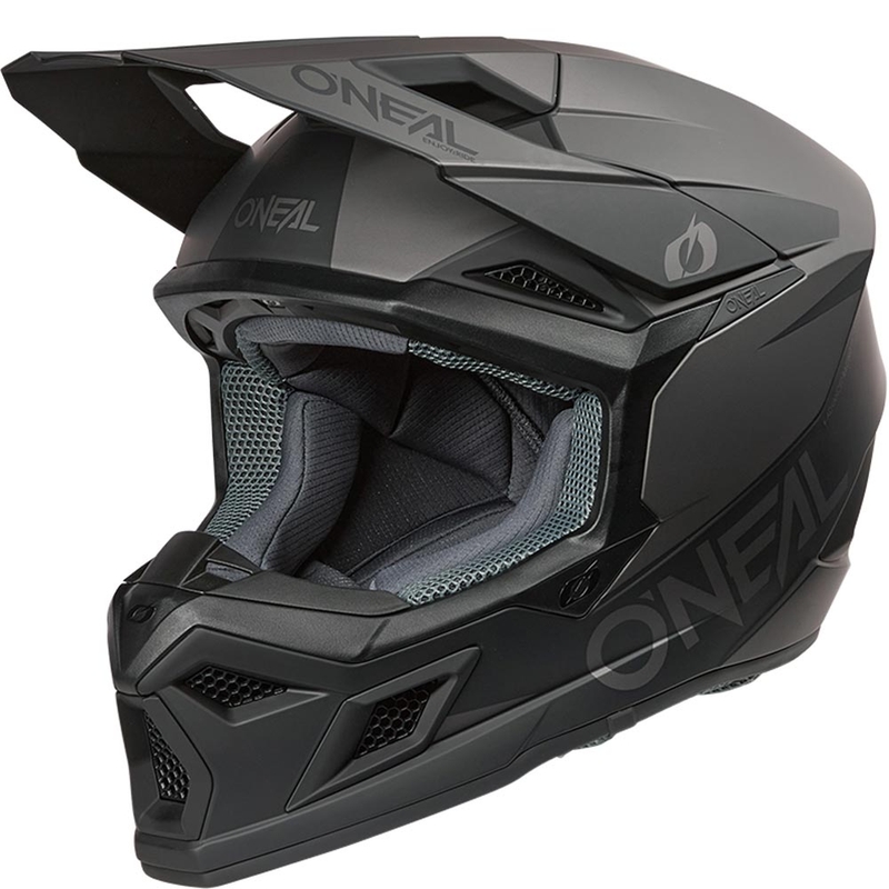 Motokrosa ķivere O´Neal 3SRS Solid matēta melna-pelēka