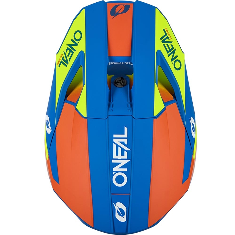 Motokrosa ķivere O´Neal 3SRS Solid matēta zila-fluorēta dzeltena