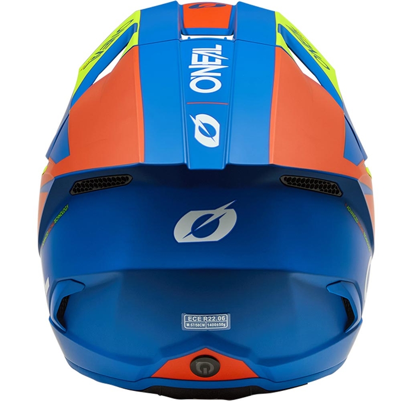 Motokrosa ķivere O´Neal 3SRS Solid matēta zila-fluorēta dzeltena