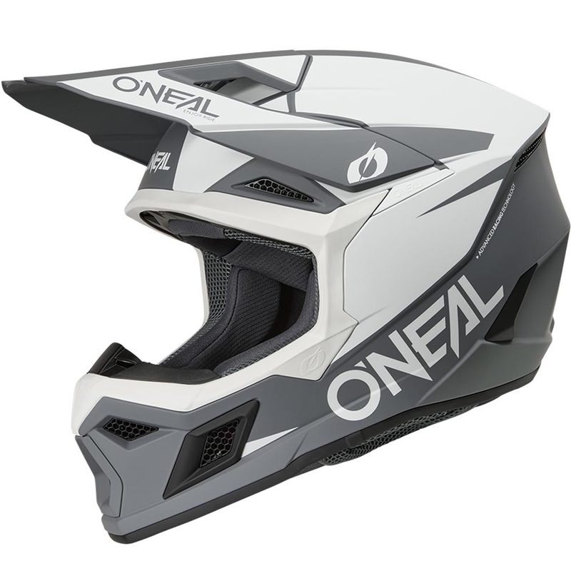 Motokrosa ķivere O´Neal 3SRS Solid matēta balti pelēka