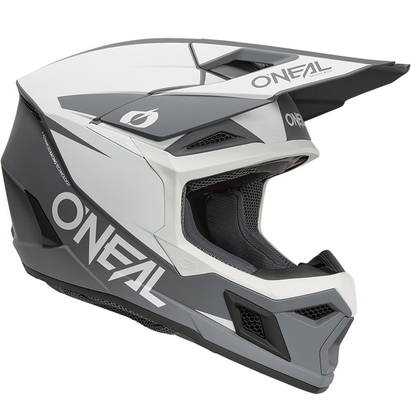 Motokrosa ķivere O´Neal 3SRS Solid matēta balti pelēka