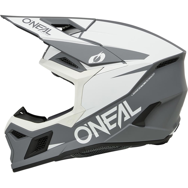 Motokrosa ķivere O´Neal 3SRS Solid matēta balti pelēka
