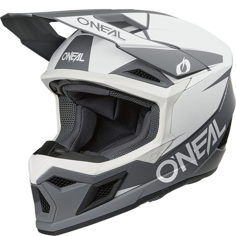 Motokrosa ķivere O´Neal 3SRS Solid matēta balti pelēka