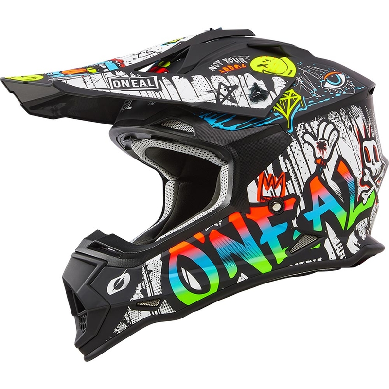 Motokrosa ķivere O´Neal 2SRS Rancid matēta melna-balta