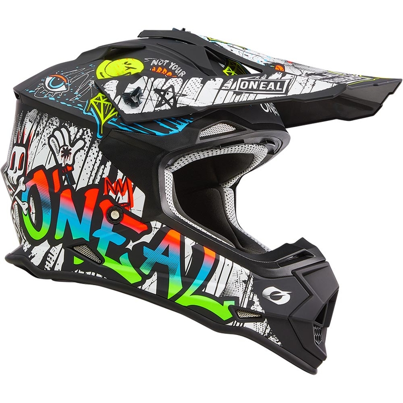 Motokrosa ķivere O´Neal 2SRS Rancid matēta melna-balta