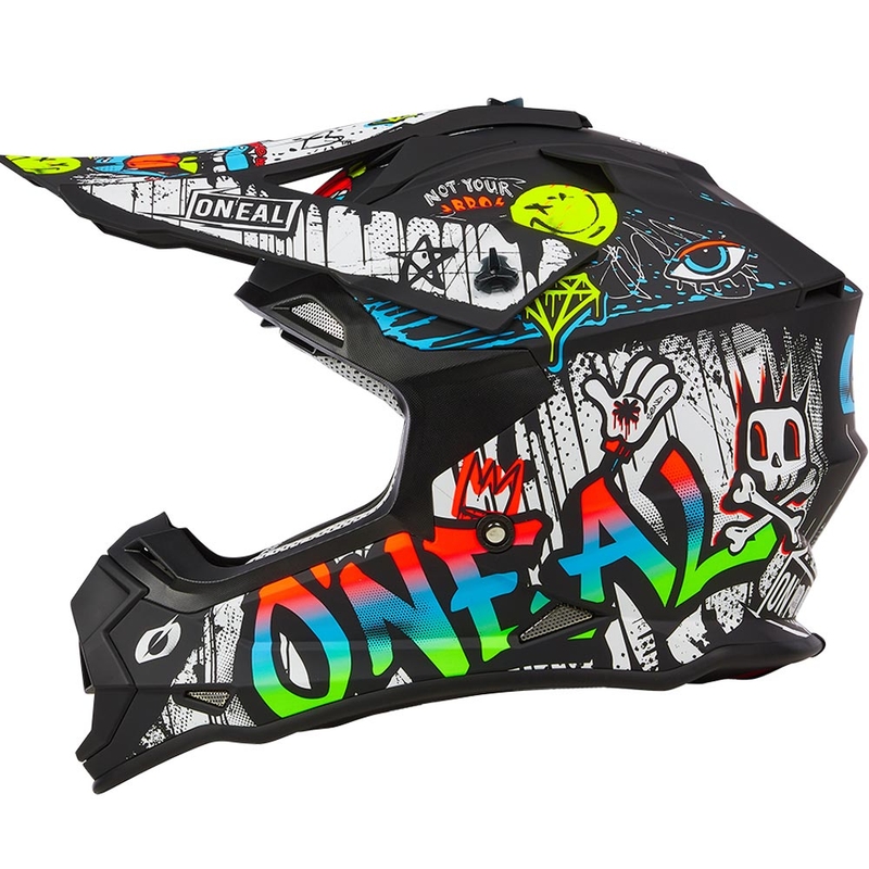 Motokrosa ķivere O´Neal 2SRS Rancid matēta melna-balta