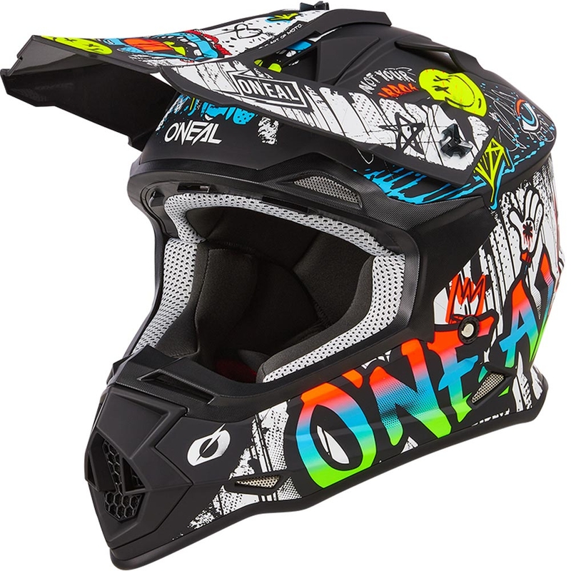 Motokrosa ķivere O´Neal 2SRS Rancid matēta melna-balta