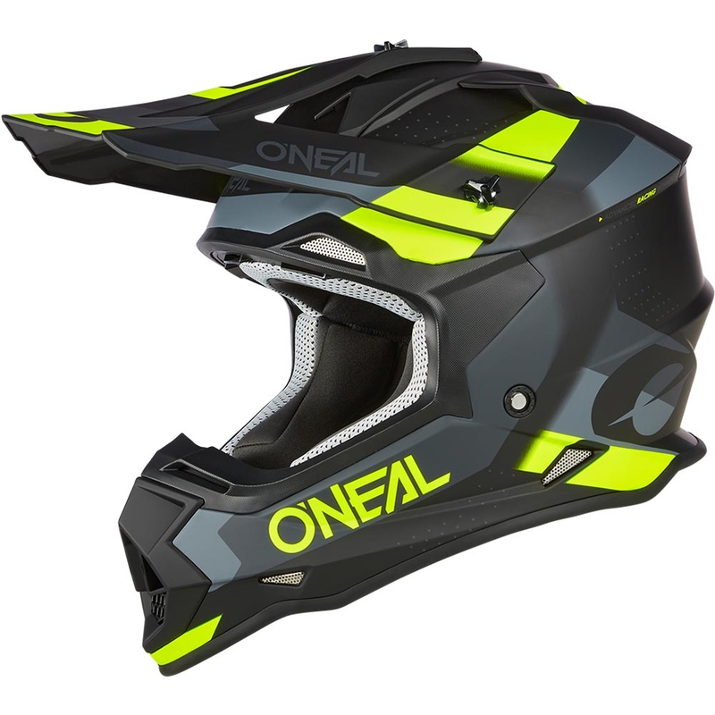 Motokrosa ķivere O´Neal 2SRS Spyde matēta melna-pelēka-fluorēta dzeltena
