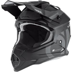 Motokrosa ķivere O´Neal 2SRS Slick melna-pelēka