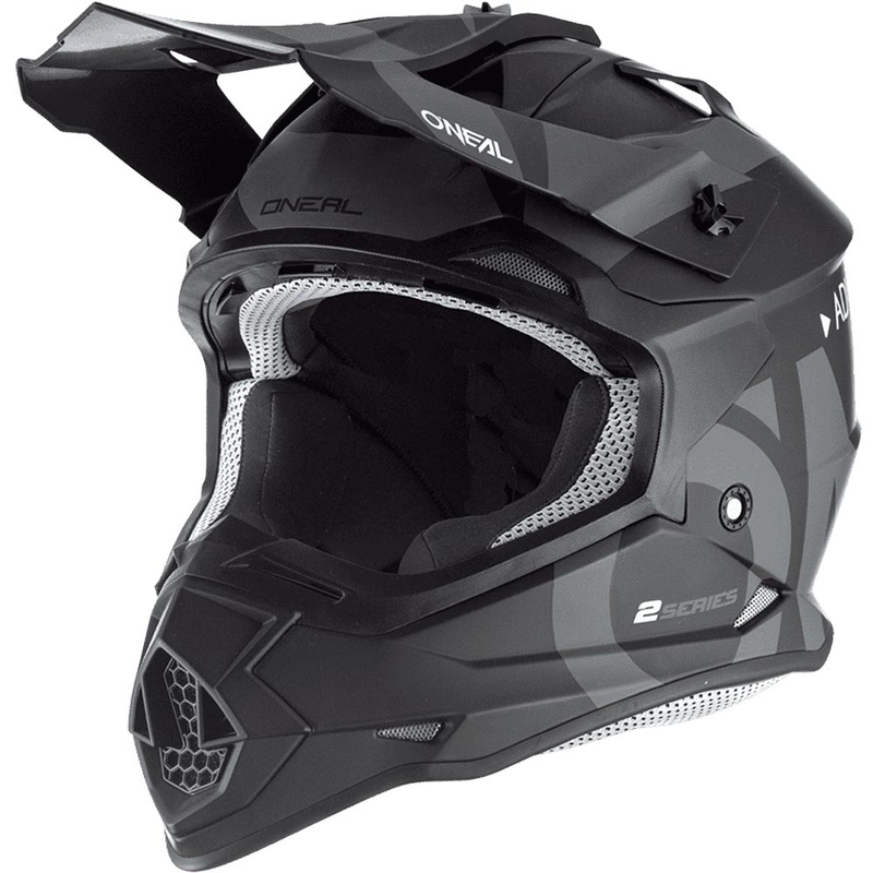 Motokrosa ķivere O´Neal 2SRS Slick melna-pelēka
