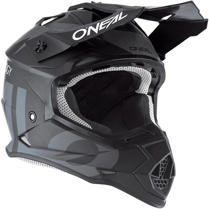 Motokrosa ķivere O´Neal 2SRS Slick melna-pelēka