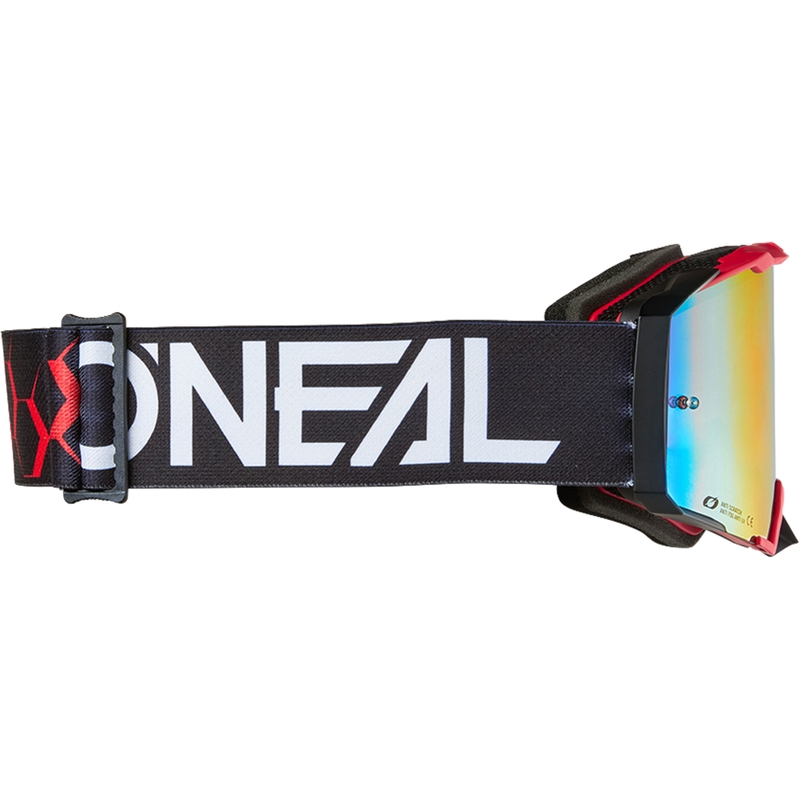 Motokrosa brilles O´Neal B-33 Hexa melnas-sarkanas (irīdija sarkans pleksiglass)