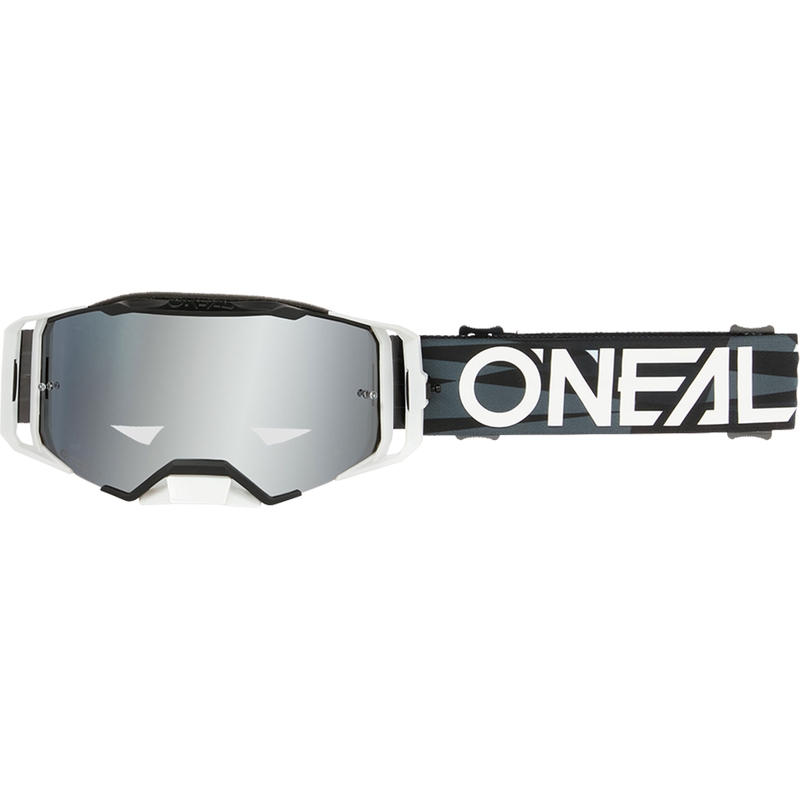 Motokrosa brilles O´Neal B-33 Ictus melni baltas (sudrabaini spoguļotas pleksiglasa)