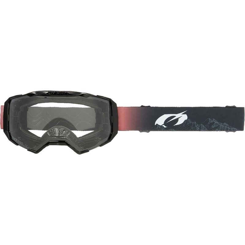 Motokrosa brilles O´Neal B-22 Covert melnas-sarkanas (caurspīdīgs pleksiglass)