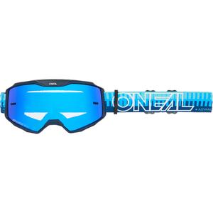 Motokrosa brilles O´Neal B-10 svītrainas zilas (irīdija zils pleksiglass)
