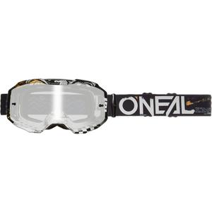 Motokrosa brilles O´Neal B-10 Attack melni baltas (sudraba pleksiglass)